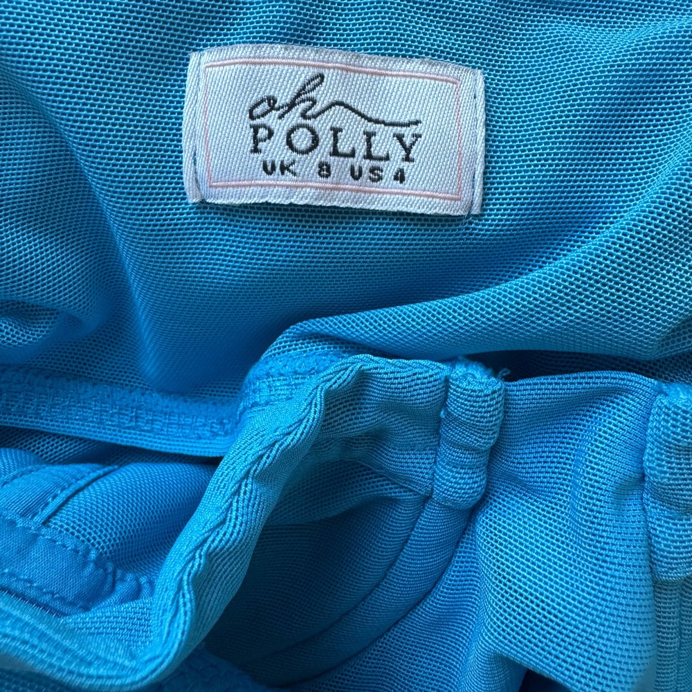 Oh Polly Turquoise Lace-Up Dress - Picture 3 of 3